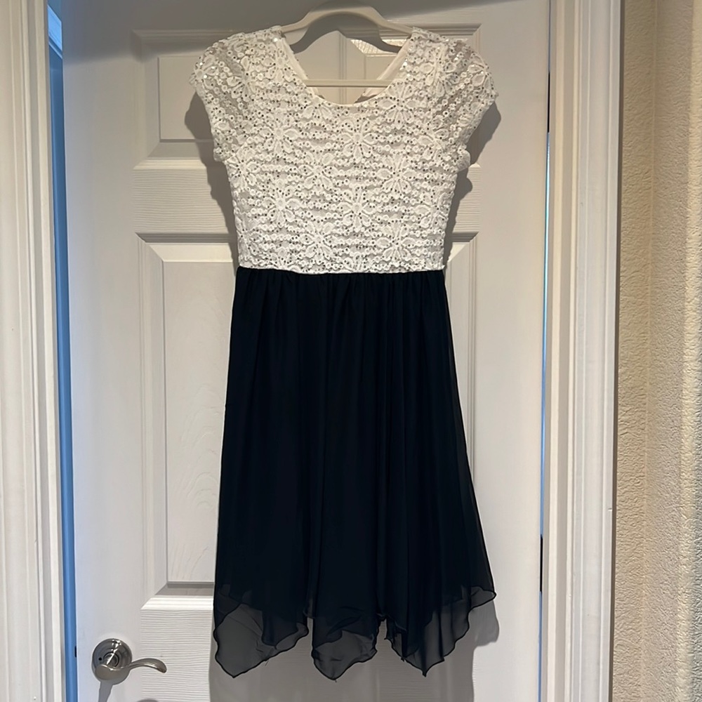 Formal, black and white dress, worn only once